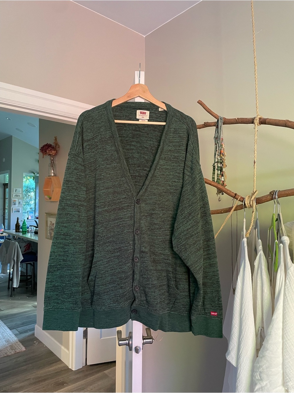 Levi’s men’s sweatshirt green grandpa cardigan XXL